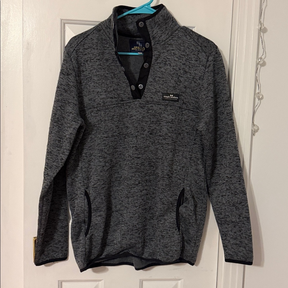 Simply Southern Charcoal Pullover with Black Trim